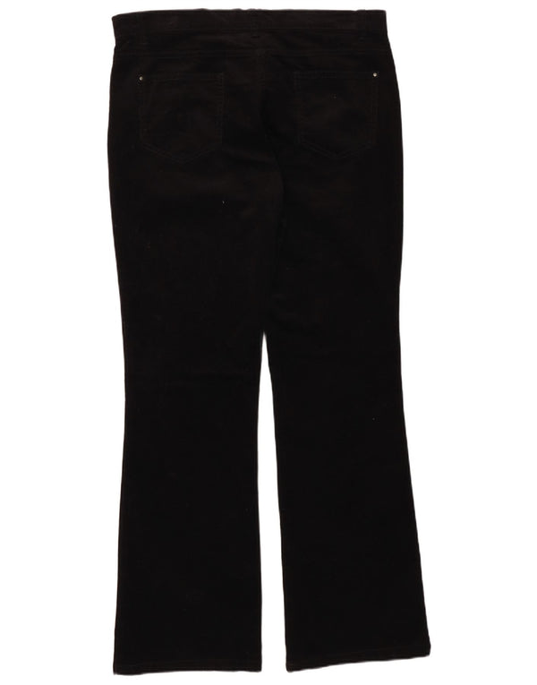 Marks & Spencer Womens Bootcut Corduroy Trousers UK 14 Large W34 L30 Black