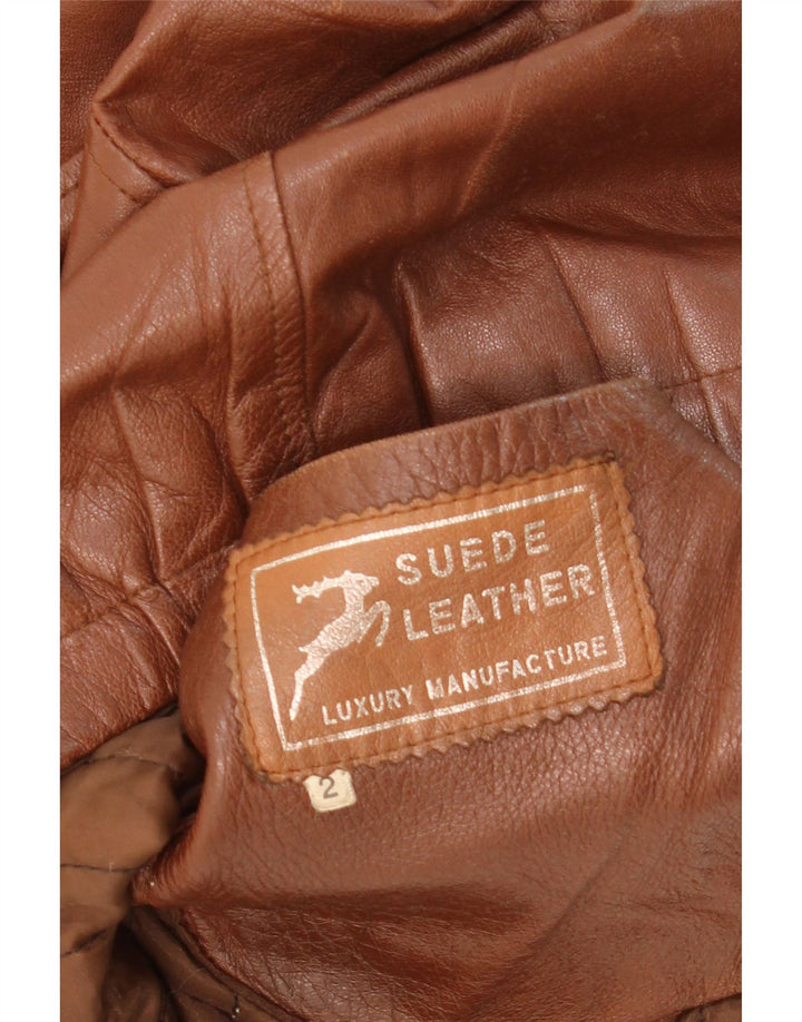 VINTAGE Mens Leather Jacket UK 38 Medium Brown Leather Vintage Vintage and Second-Hand Vintage from Messina Hembry 