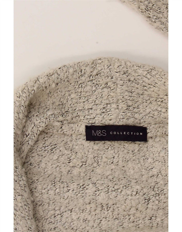 Женский укороченный открытый кардиган Marks & Spencer UK 14, средний серый в крапинку