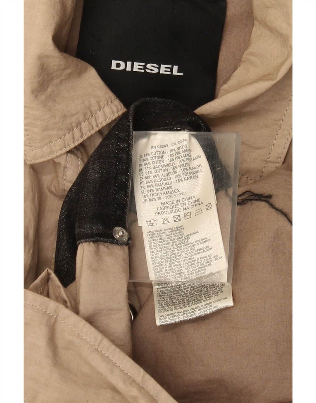 Женский тренч Diesel UK 40, большой размер, бежевый, хлопок