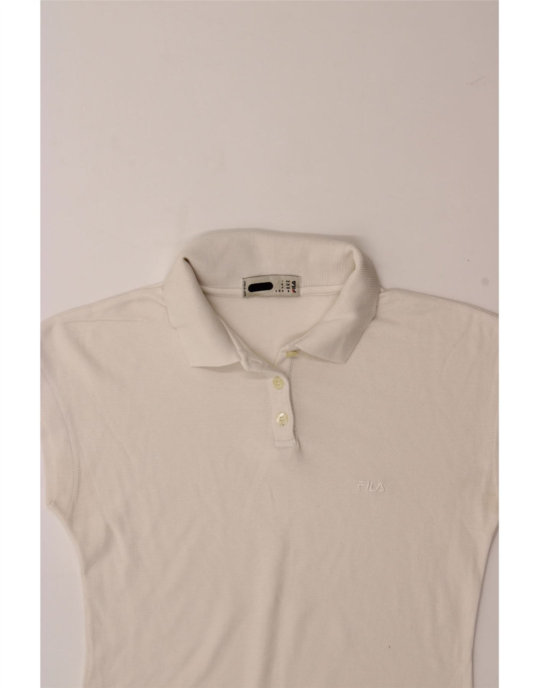FILA Womens Polo Shirt IT 44 Medium White Cotton Vintage Fila and Second-Hand Fila from Messina Hembry 