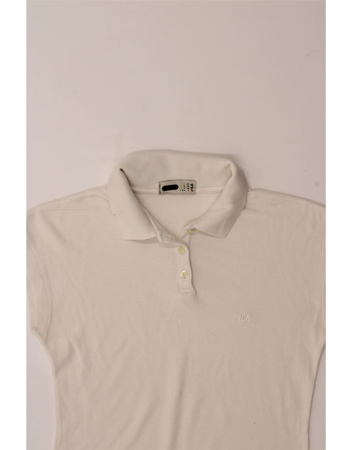 FILA Womens Polo Shirt IT 44 Medium White Cotton Vintage Fila and Second-Hand Fila from Messina Hembry 
