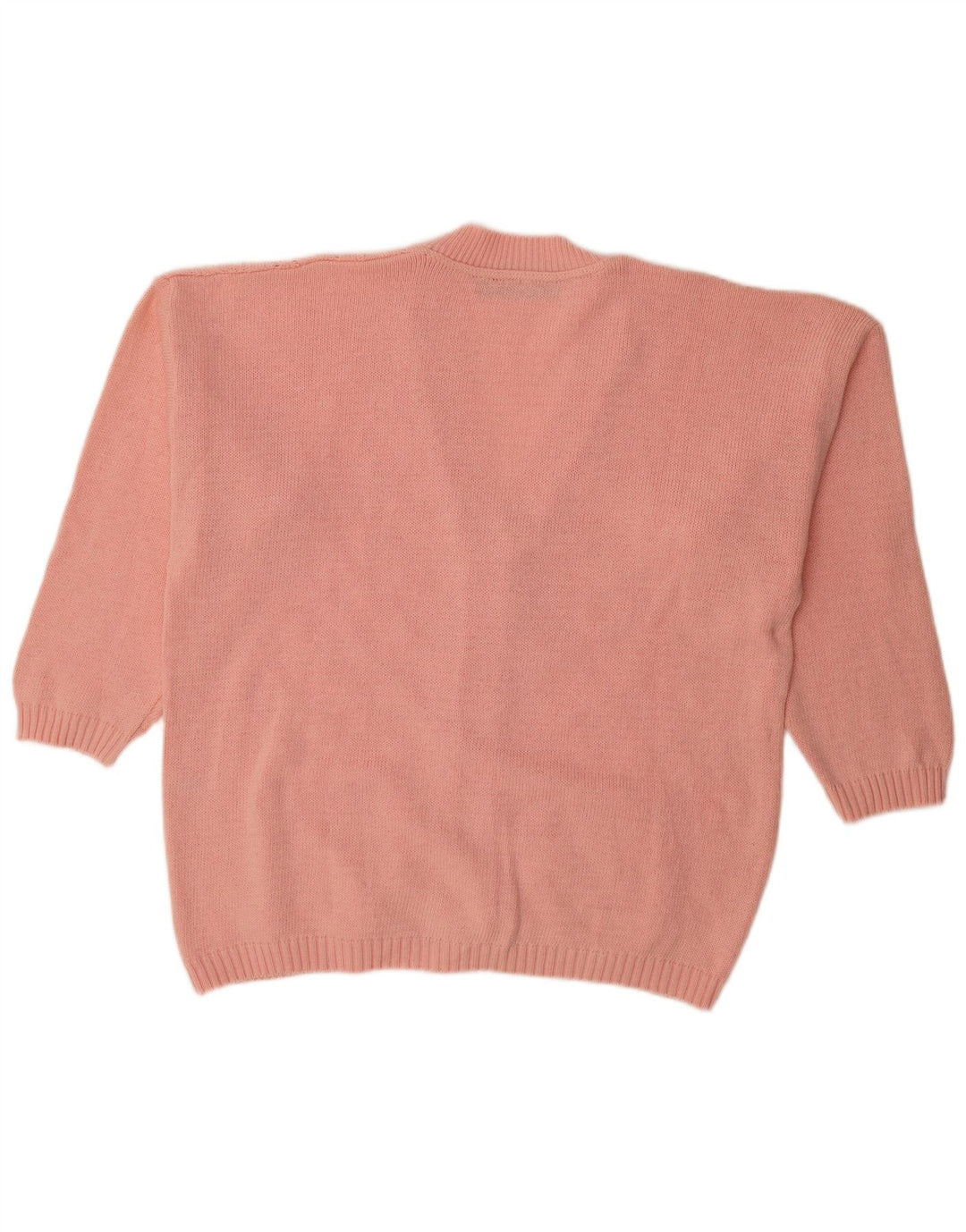 Винтажный женский свободный кардиган-свитер UK 16, большой розовый хлопок