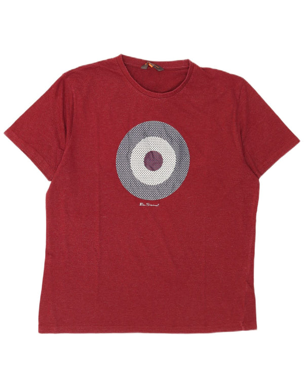Ben Sherman Mens Graphic T-Shirt Top Large Red Cotton