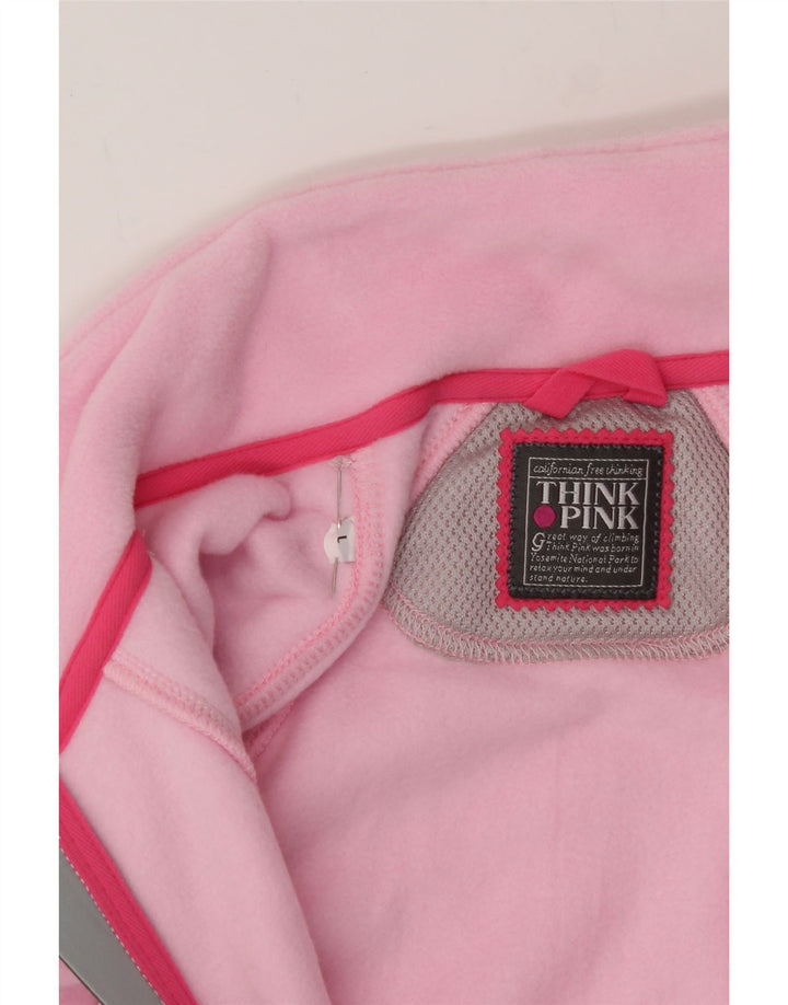 THINK PINK Womens Fleece Jacket UK 16 Large Pink Polyester Vintage Think Pink and Second-Hand Think Pink from Messina Hembry 