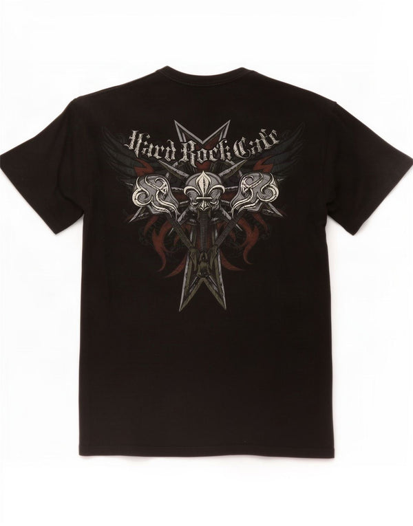 Hard Rock Cafe Mens Rome Graphic T-Shirt Top Large Black Cotton