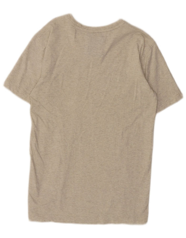CREW CLOTHING Mens T-Shirt Top XS Beige Flecked Cotton