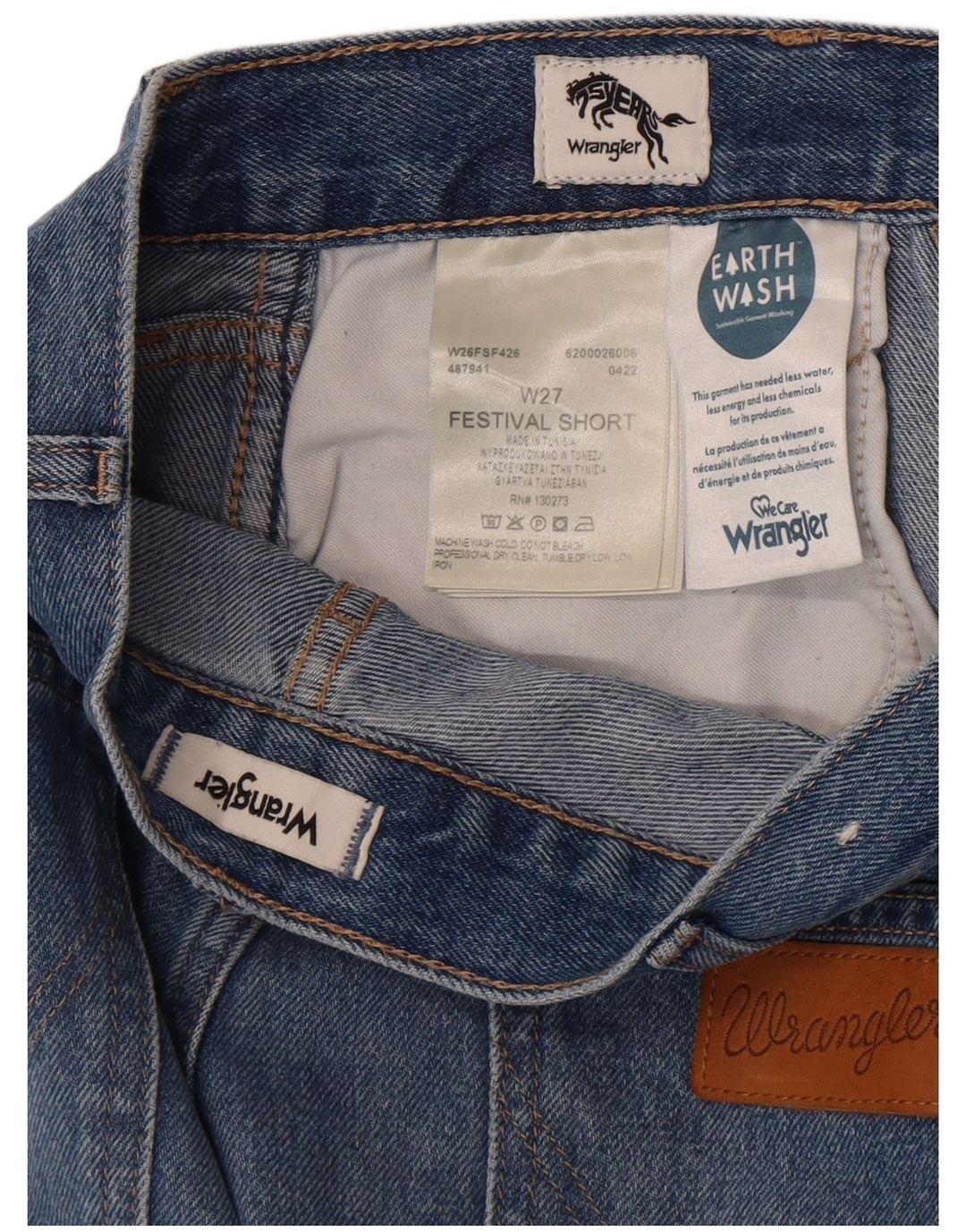 Женские джинсовые шорты Wrangler цвета индиго W27, маленькие синие, хлопок