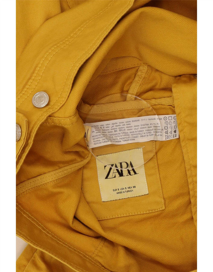 Мужская джинсовая куртка Zara UK 36, маленькая, желтая, хлопок