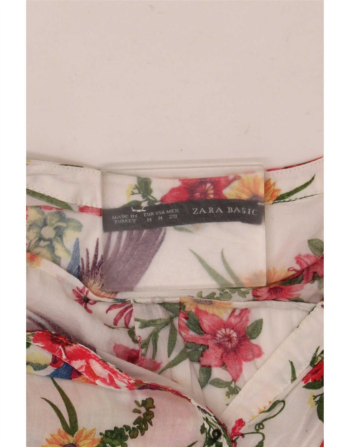 Женская блузка с рукавом 3/4 Zara UK 12, средний разноцветный цветочный принт