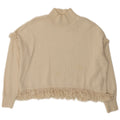 Женский укороченный джемпер с высоким воротником Zara UK 14, средний, белый цвет