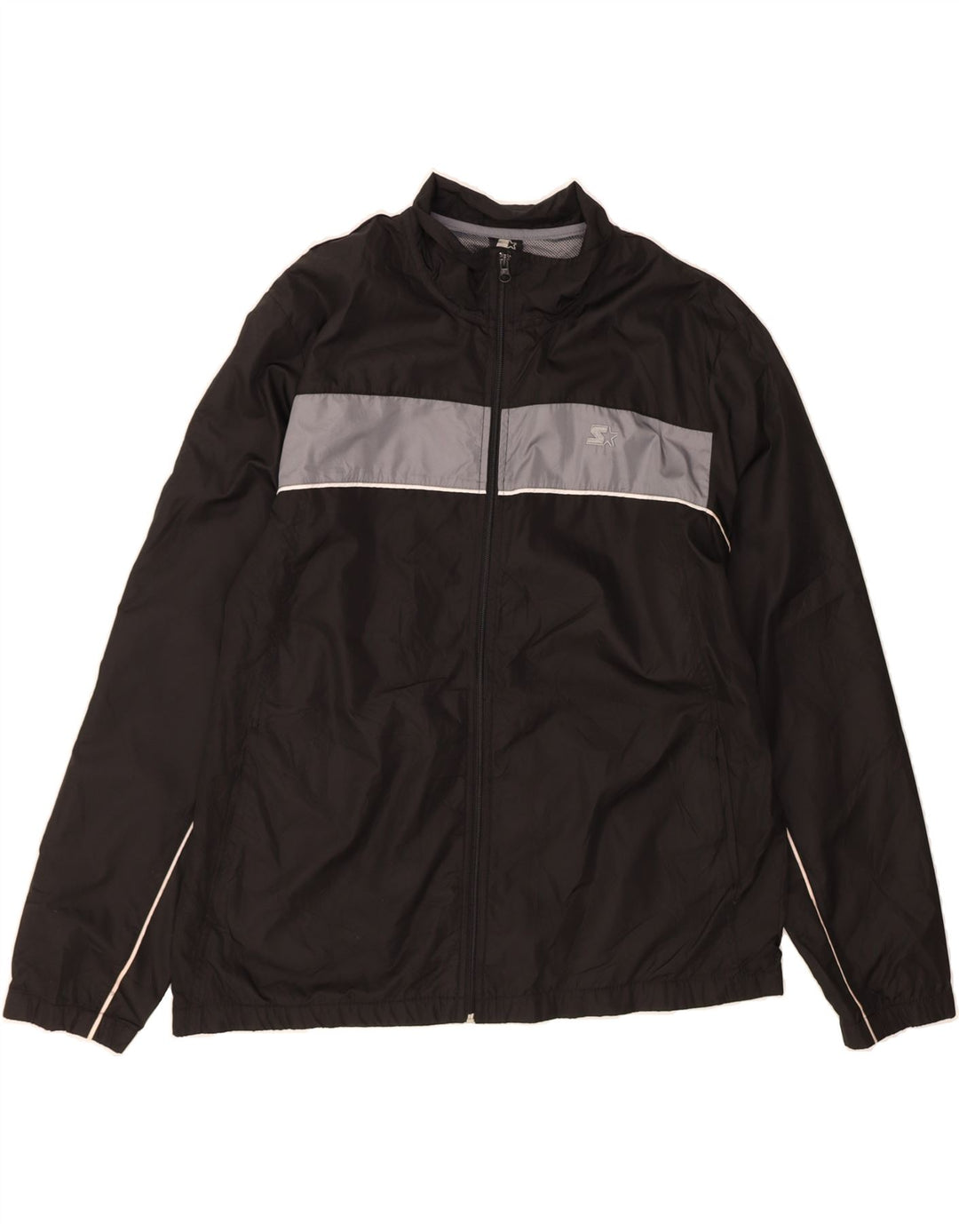 STARTER Mens Tracksuit Top Jacket UK 42/44 Large Black Colourblock Vintage Starter and Second-Hand Starter from Messina Hembry 