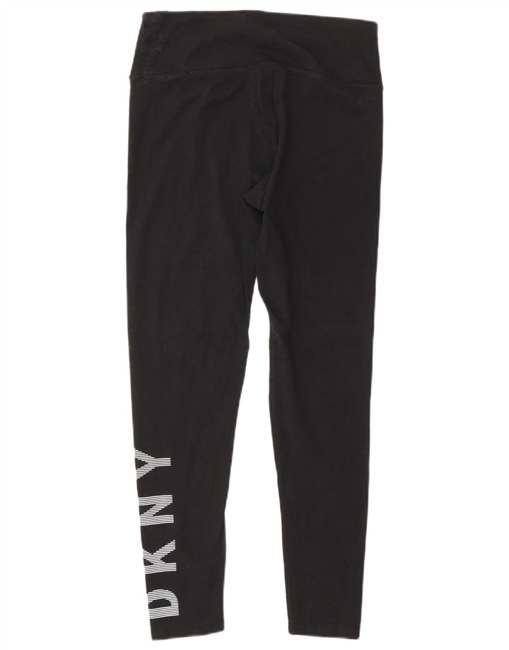 Женские леггинсы с рисунком Dkny UK 12, средний черный хлопок, черный цвет