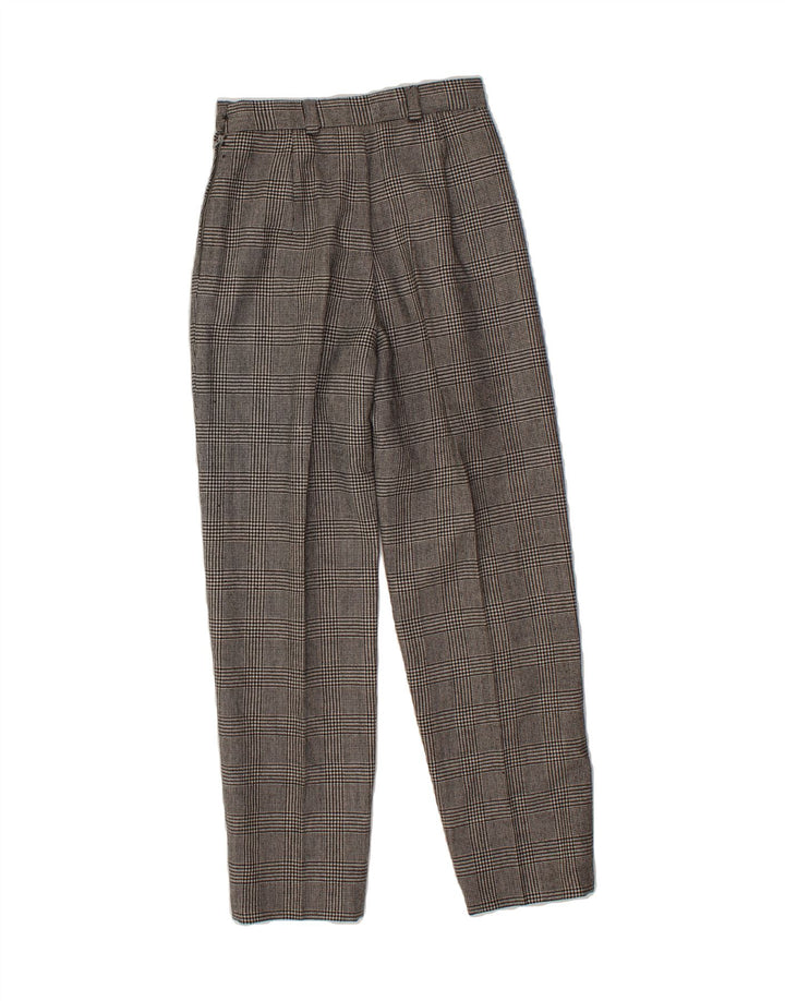 VINTAGE Womens Pegged Casual Trousers W24 L26  Grey Check Vintage Vintage and Second-Hand Vintage from Messina Hembry 