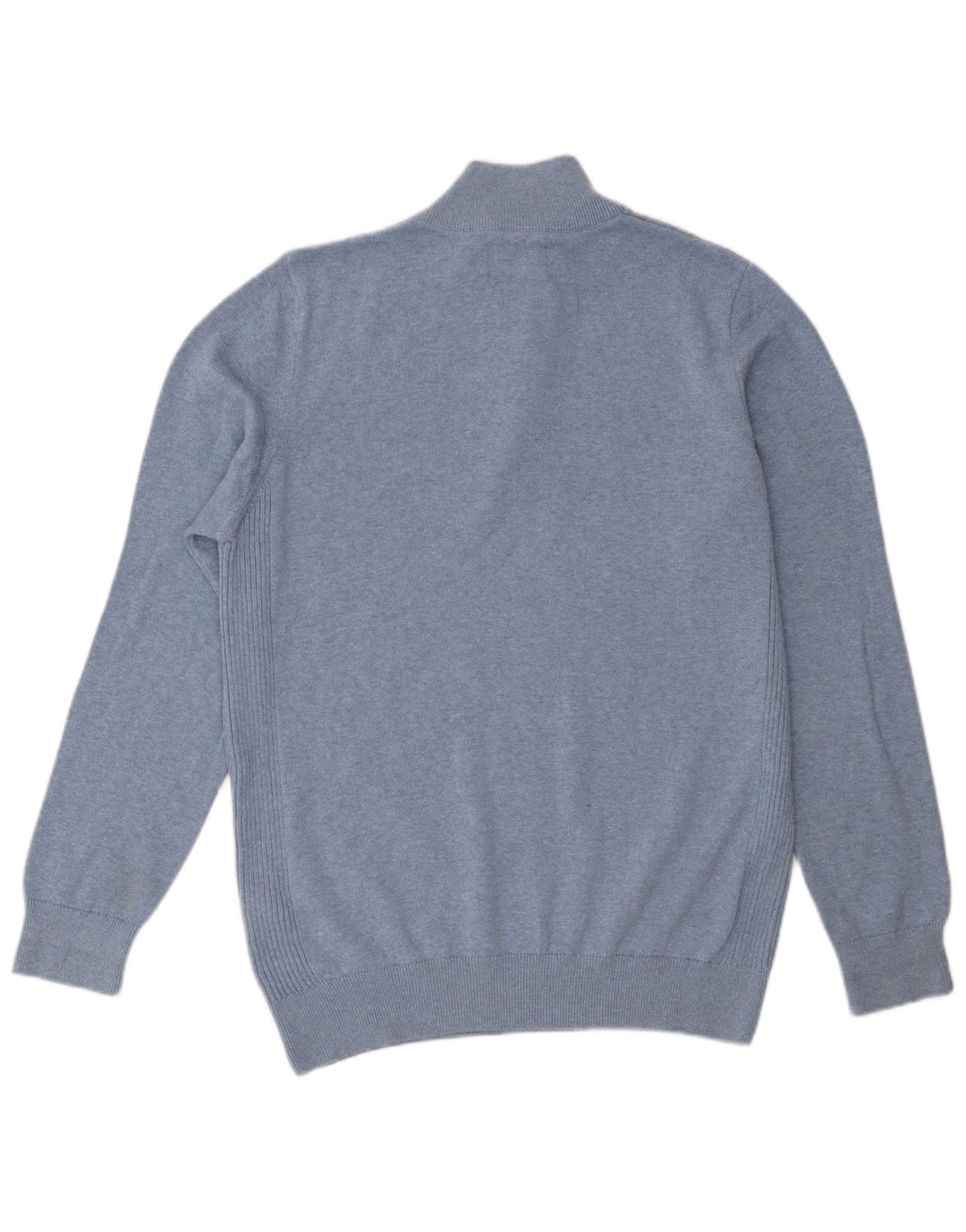 Мужской джемпер с воротником на молнии Barbour, хлопковый свитер среднего синего цвета