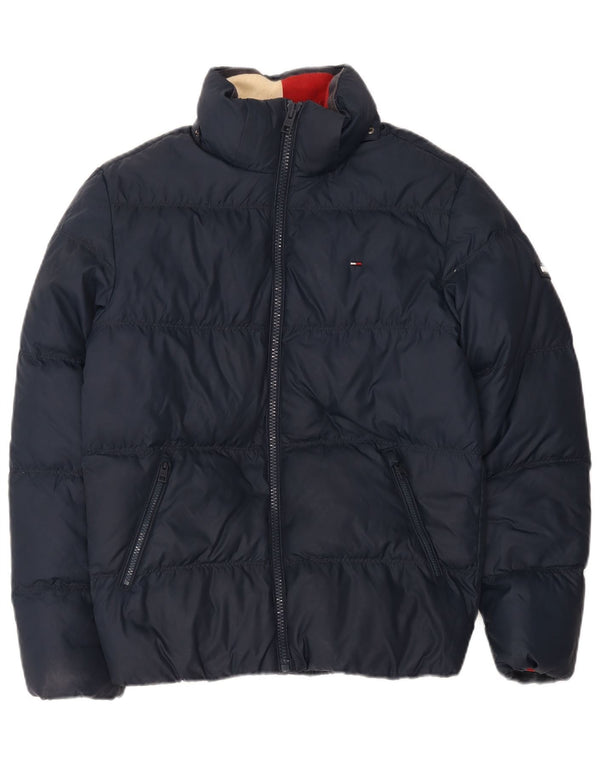 Женская стеганая куртка оверсайз Tommy Hilfiger UK 10, маленькая, темно-синяя