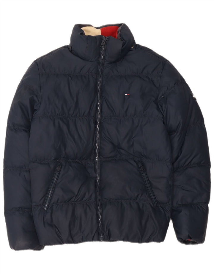 Женская стеганая куртка оверсайз Tommy Hilfiger UK 10, маленькая, темно-синяя