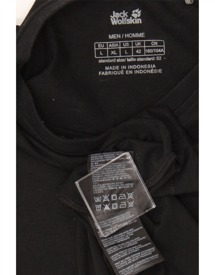 Мужская футболка Jack Wolfskin, большой черный хлопок