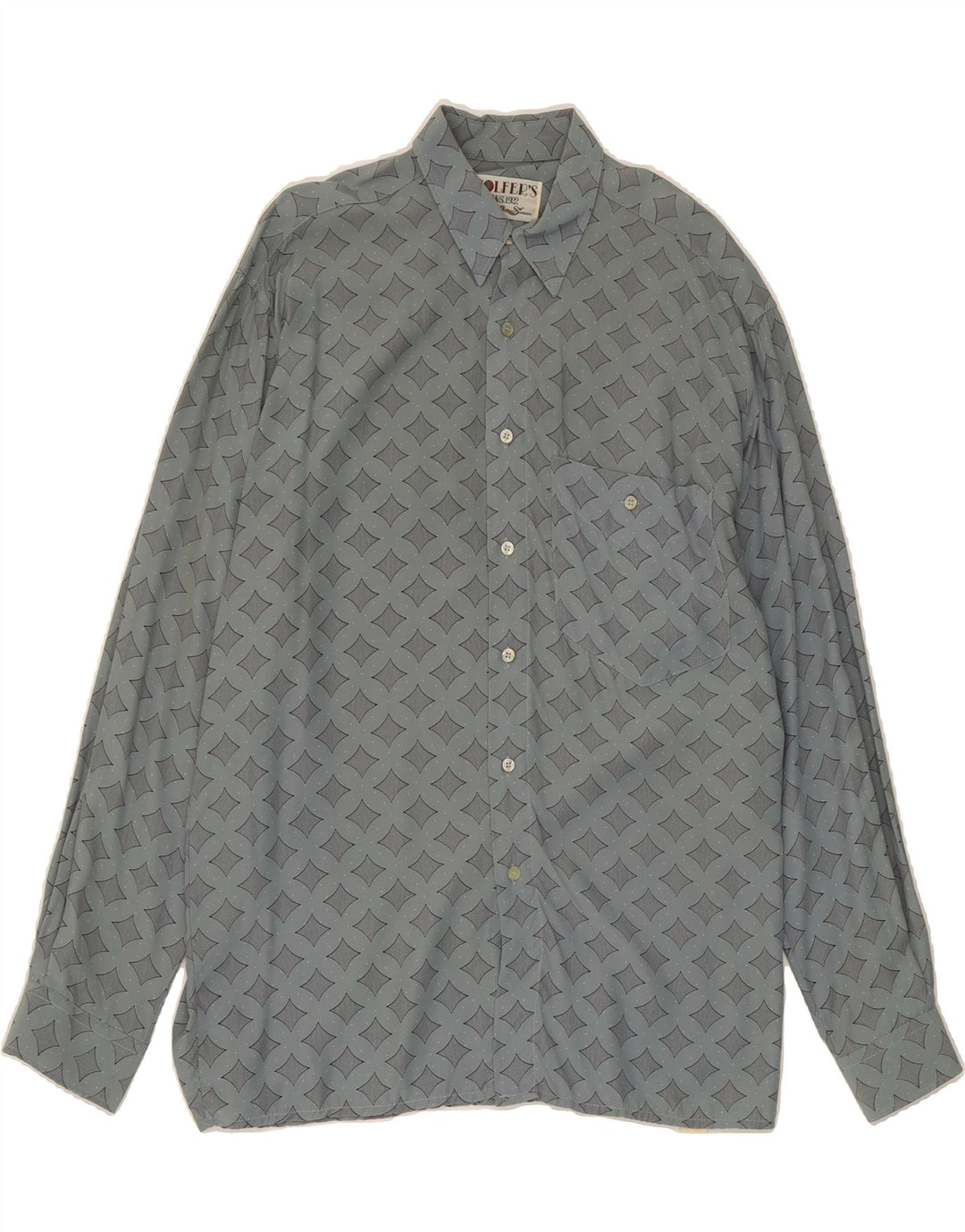 GOLFER'S Mens Shirt Medium Grey Geometric Vintage Golfer's and Second-Hand Golfer's from Messina Hembry 