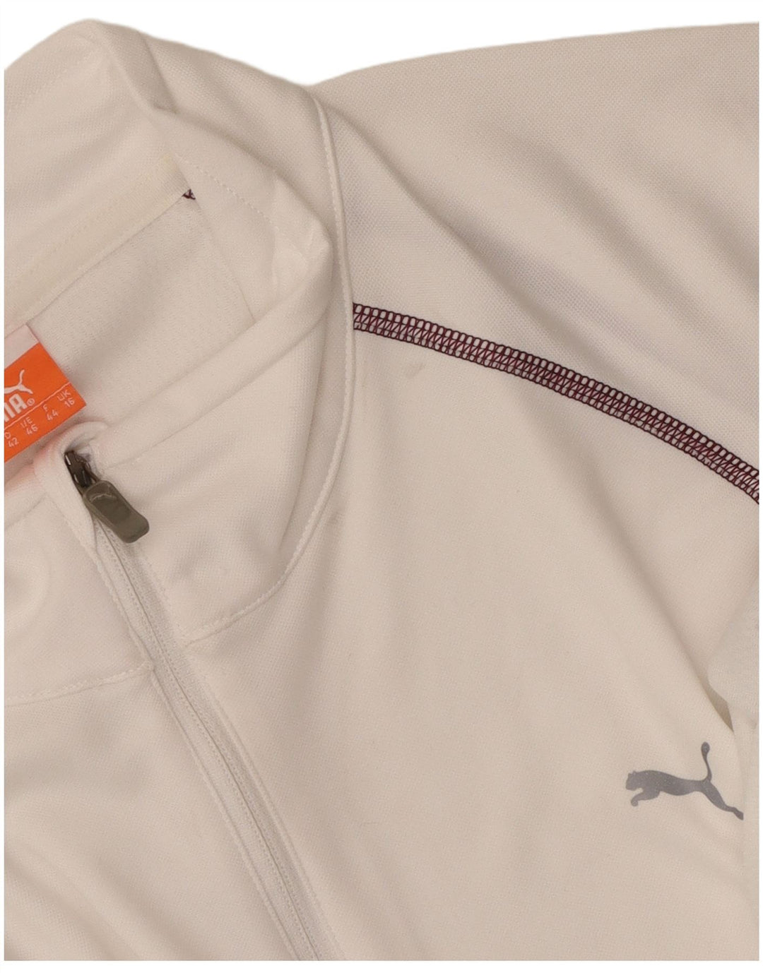 Женский спортивный костюм Puma с воротником на молнии, большой белый полиэстер, Великобритания 16