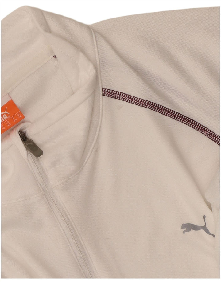 Женский спортивный костюм Puma с воротником на молнии, большой белый полиэстер, Великобритания 16