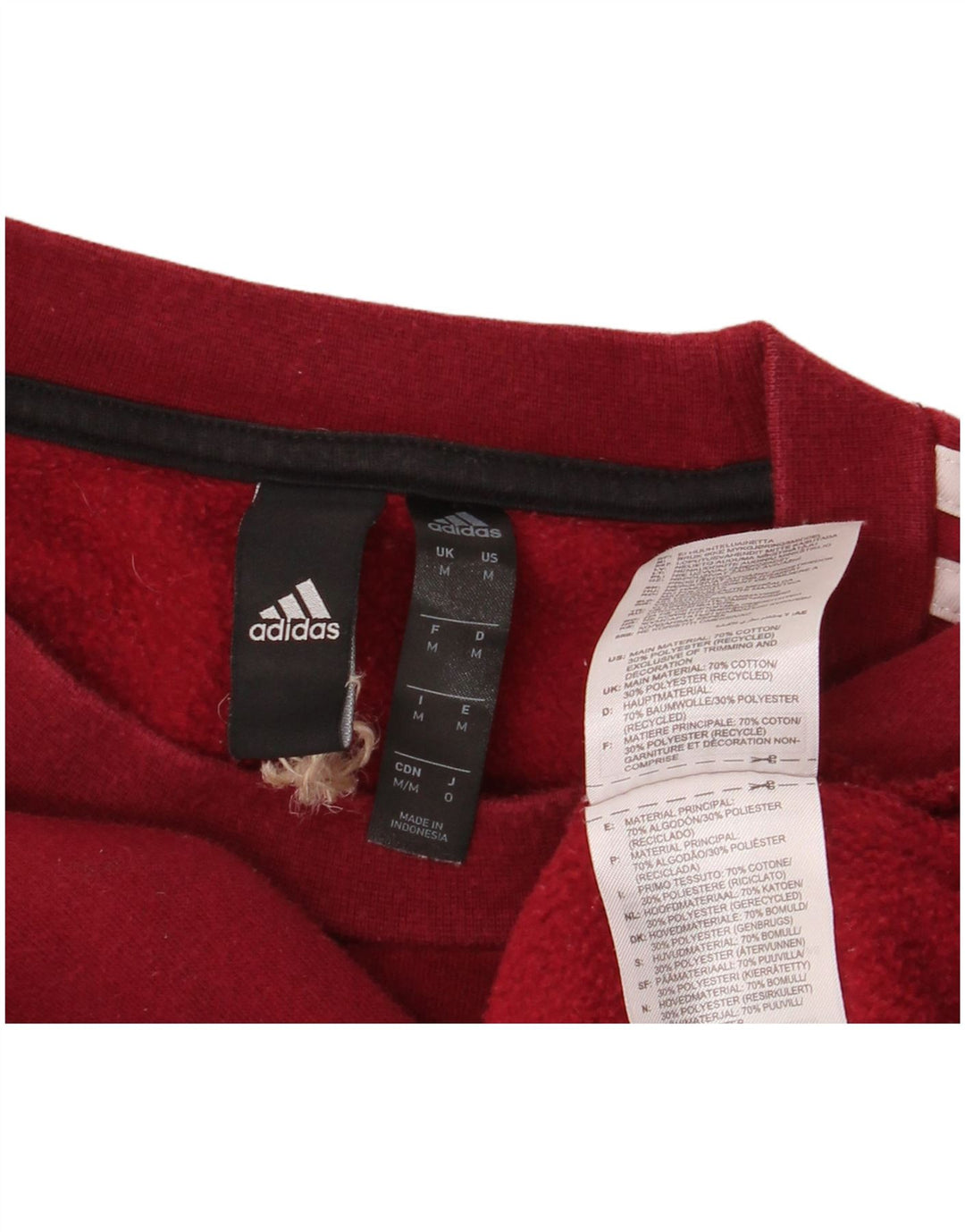 Мужской свитшот ADIDAS, джемпер среднего цвета, бордовый, хлопок