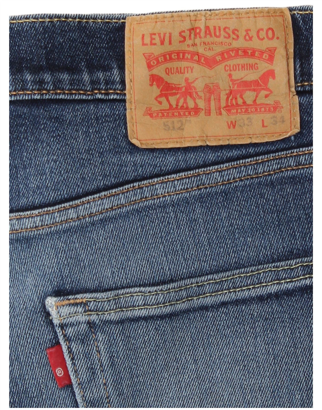 Мужские зауженные джинсы Levi's 512 W33 L31 синие
