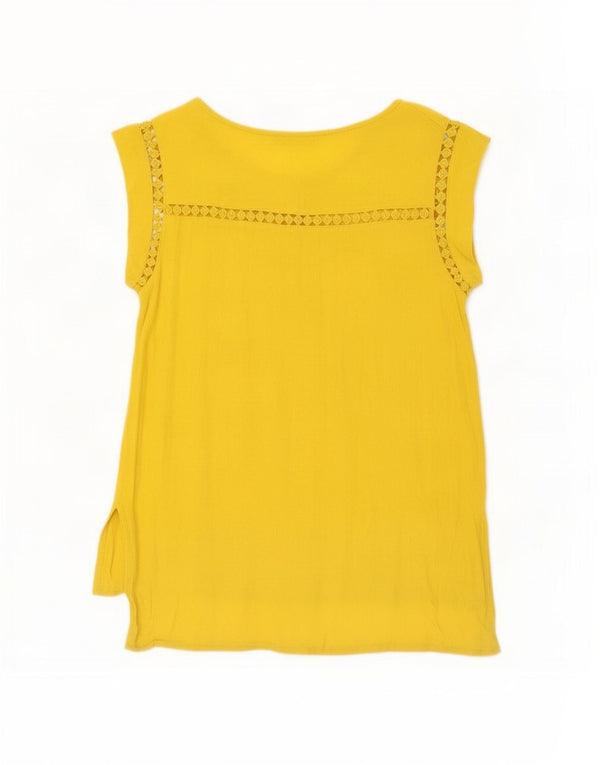 Oasis Womens Tunic Top UK 10 Small Yellow Viscose