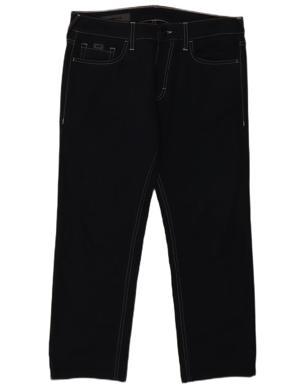 GAS Womens Straight Casual Trousers W32 L26 Navy Blue Polyester