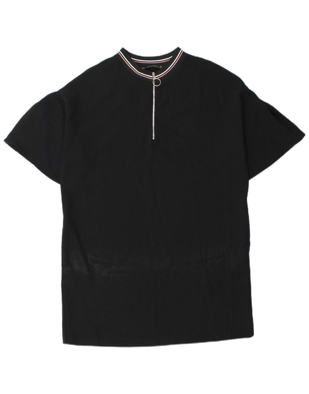 Женское платье прямого кроя Zara с воротником на молнии UK 14, средний черный полиэстер