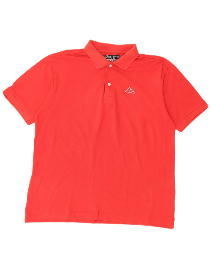 KAPPA Mens Polo Shirt Large Red Cotton