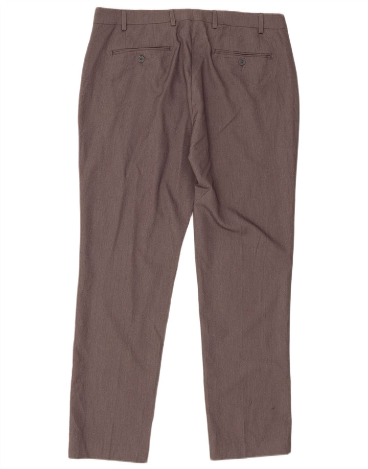 CALVIN KLEIN Mens Slim Fit Suit Trousers W36 L30 Grey Polyester