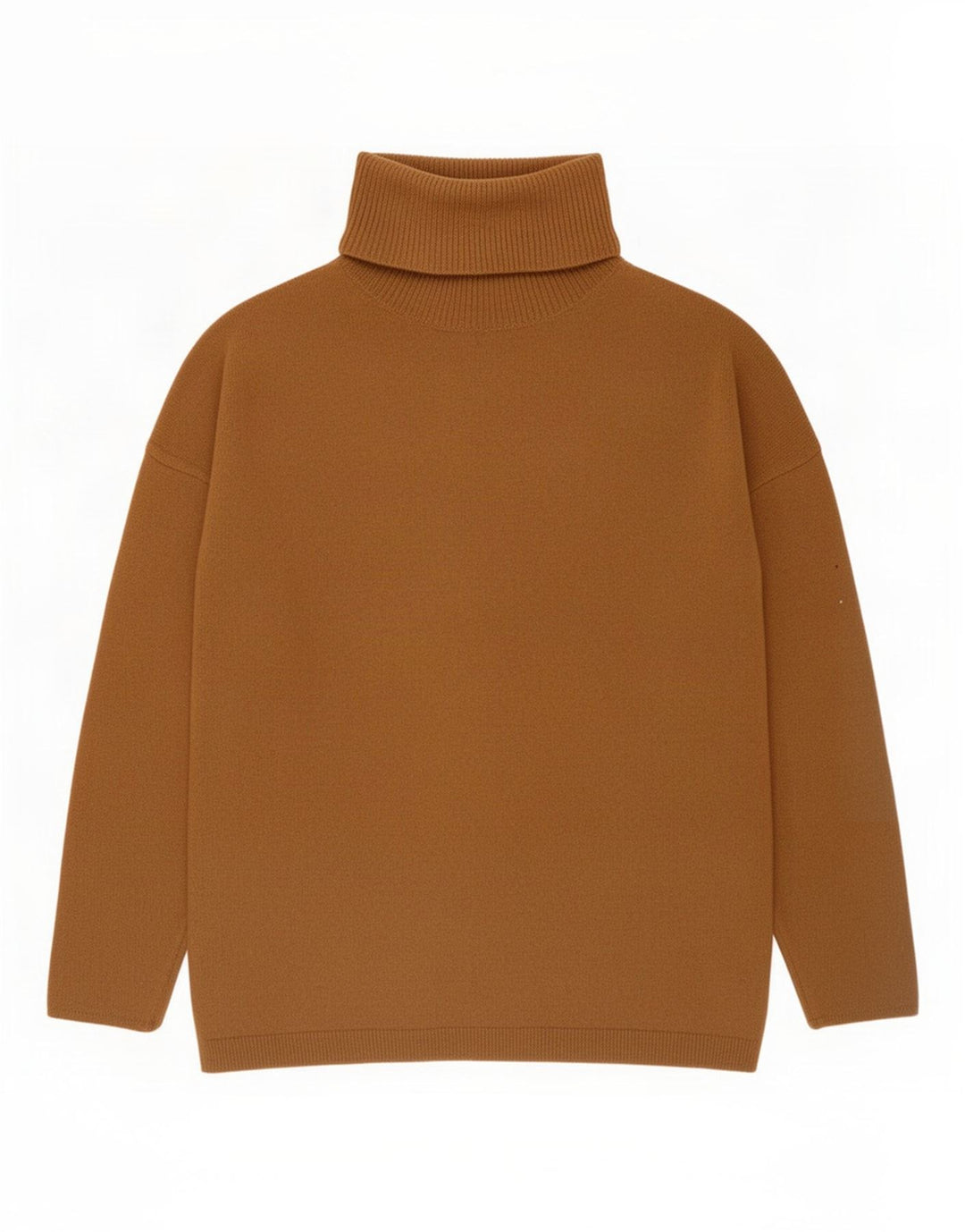 Женский джемпер с высоким воротником Massimo Dutti UK 14, средний коричневый, вискоза