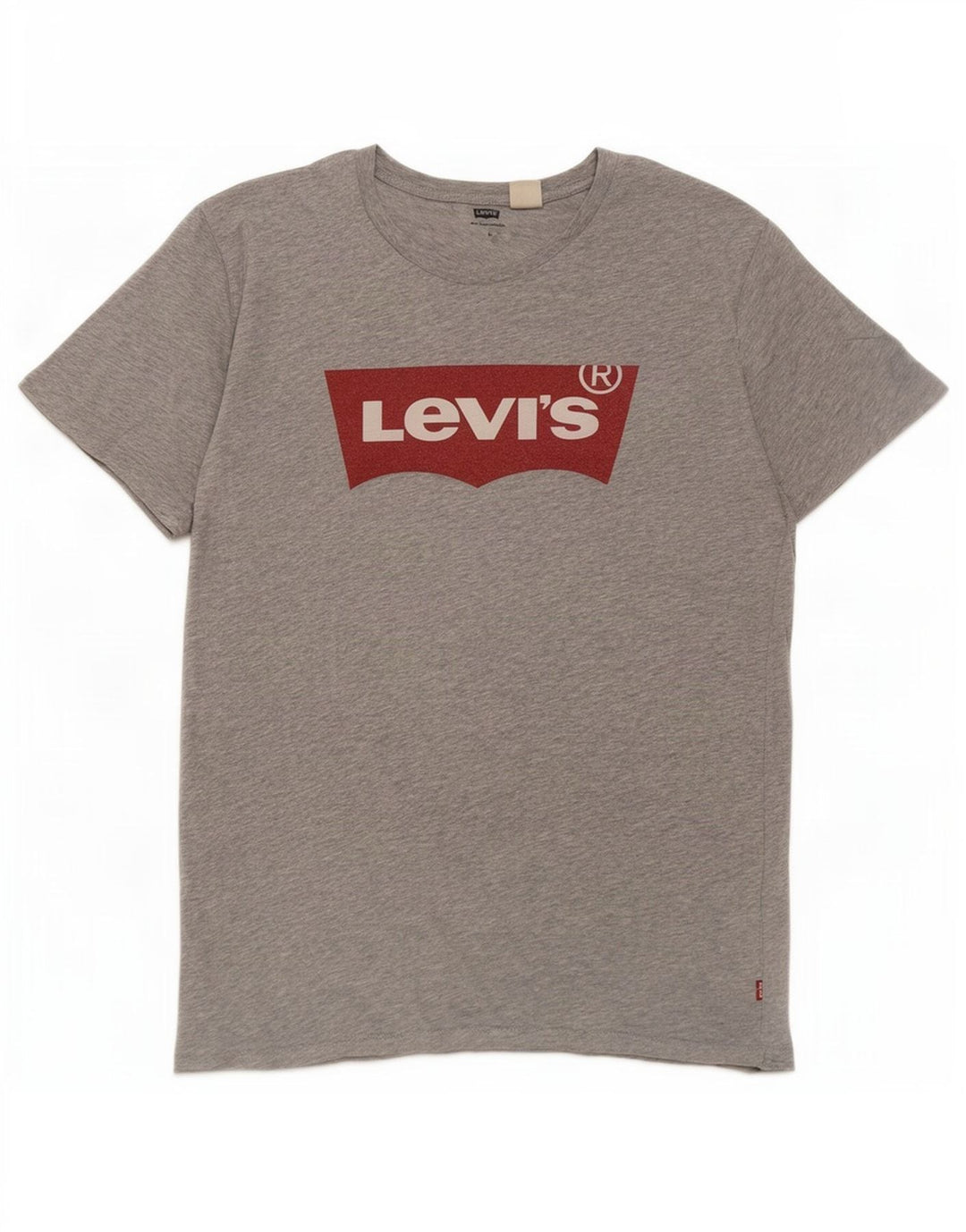 Мужская футболка с рисунком Levi's, хлопковый топ среднего серого цвета с крапинками