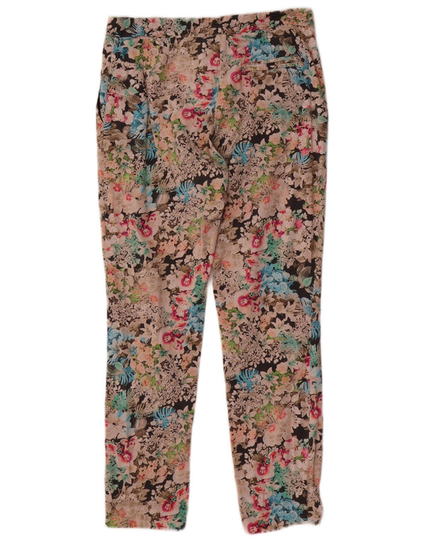 Женские укороченные брюки Topshop UK 8, маленькие W26 L26, разноцветные с цветочным принтом