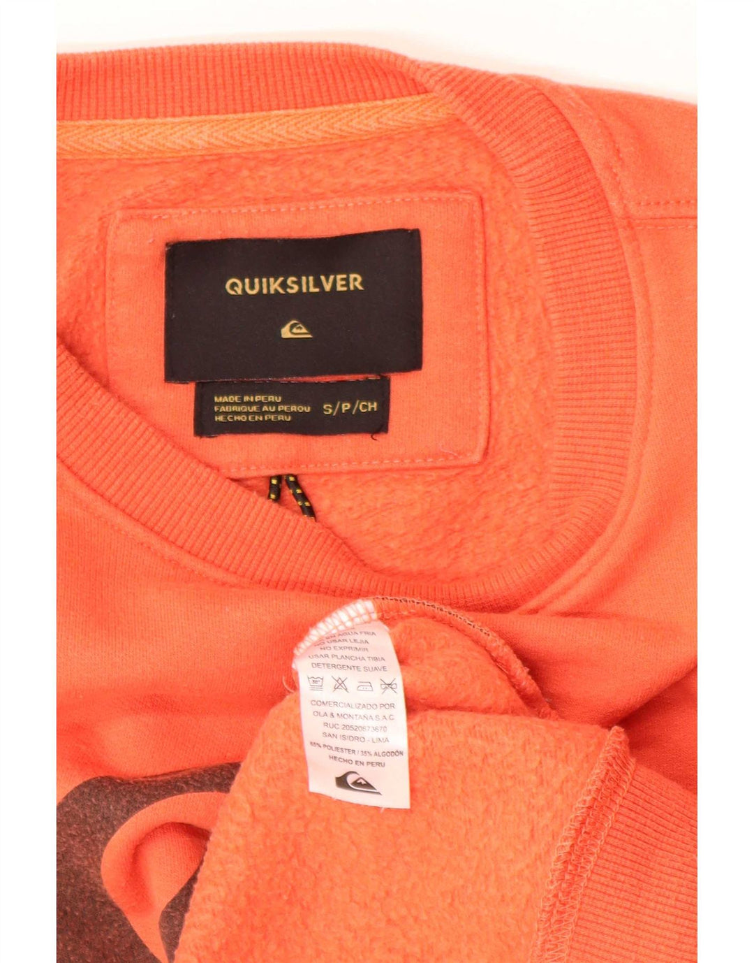 Мужской свитшот Quiksilver с графическим рисунком, маленький оранжевый полиэстер