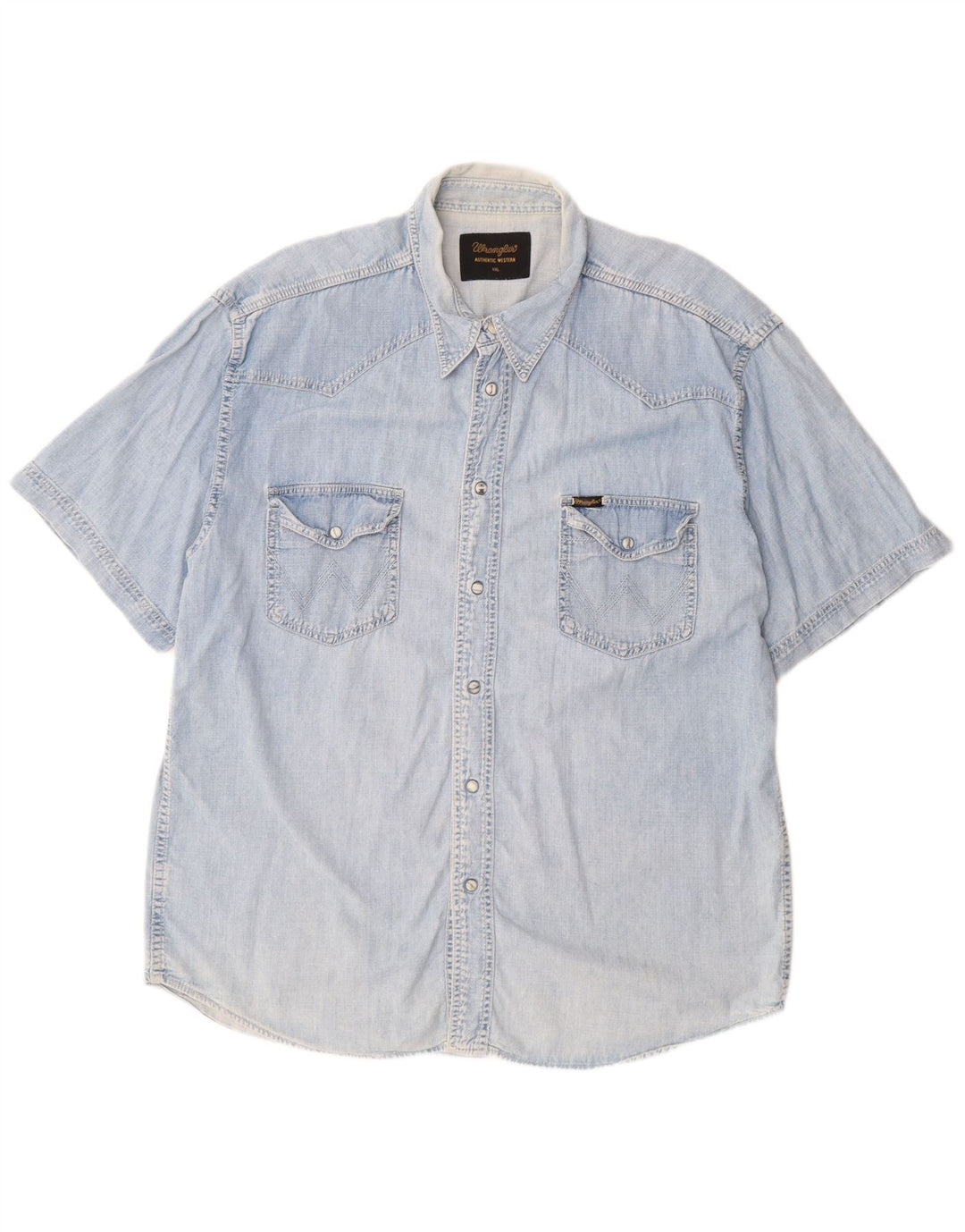 Мужская джинсовая рубашка с коротким рукавом WRANGLER 2XL синяя