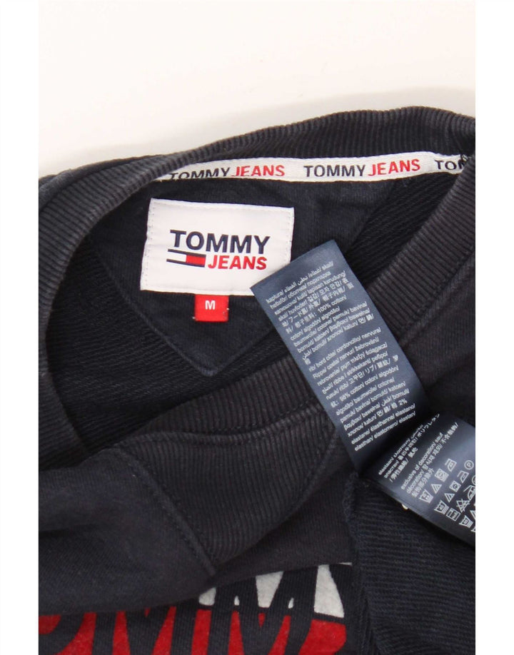 Мужской свитшот с рисунком Tommy Hilfiger, средний темно-синий хлопковый джемпер