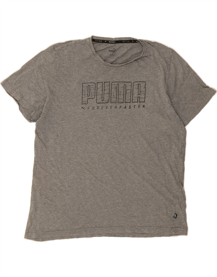 PUMA Mens Graphic T-Shirt Top 2XL Grey Cotton Vintage Puma and Second-Hand Puma from Messina Hembry 