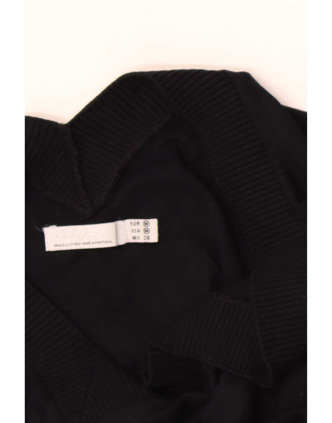 Женский джемпер с короткими рукавами и v-образным вырезом Zara UK 14, средний черный