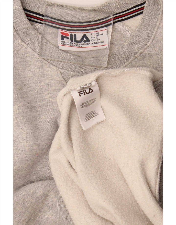 Мужской свитшот Fila, маленький серый хлопковый джемпер