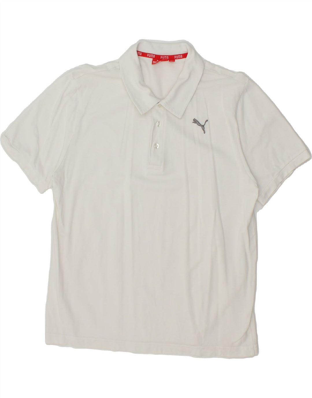 PUMA Mens Polo Shirt Large White Vintage Puma and Second-Hand Puma from Messina Hembry 