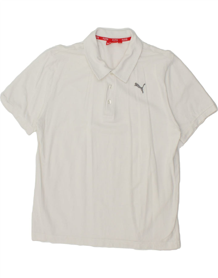 PUMA Mens Polo Shirt Large White Vintage Puma and Second-Hand Puma from Messina Hembry 
