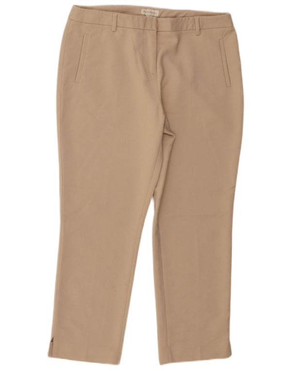 Женские прямые укороченные брюки Monsoon UK 14, средние W32 L24, бежевый хлопок