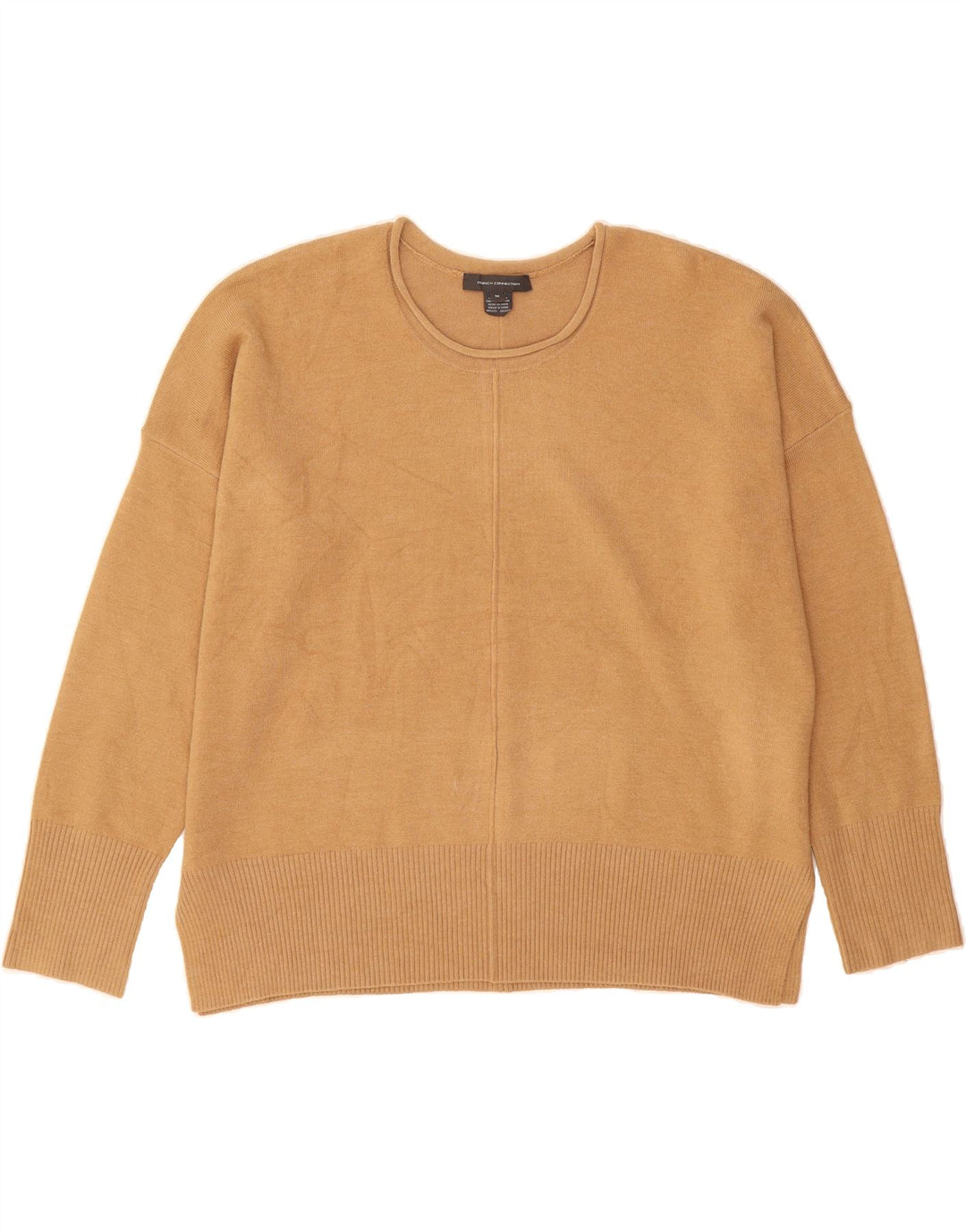 FRENCH CONNECTION Womens Crew Neck Jumper Sweater UK 14 Medium Beige Vintage French Connection and Second-Hand French Connection from Messina Hembry 