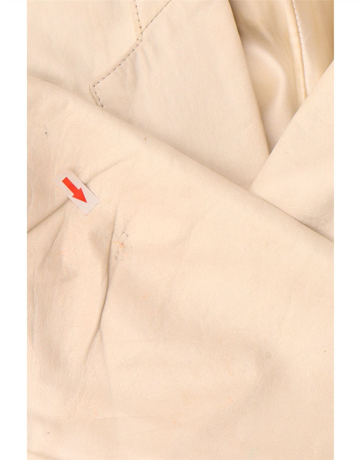 Винтажный женский кожаный комплект из 2 юбок UK 12 Medium W26 Off White