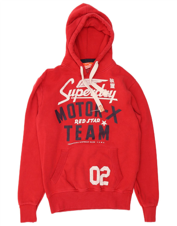 Мужской джемпер с капюшоном Superdry с рисунком, средний красный, хлопок