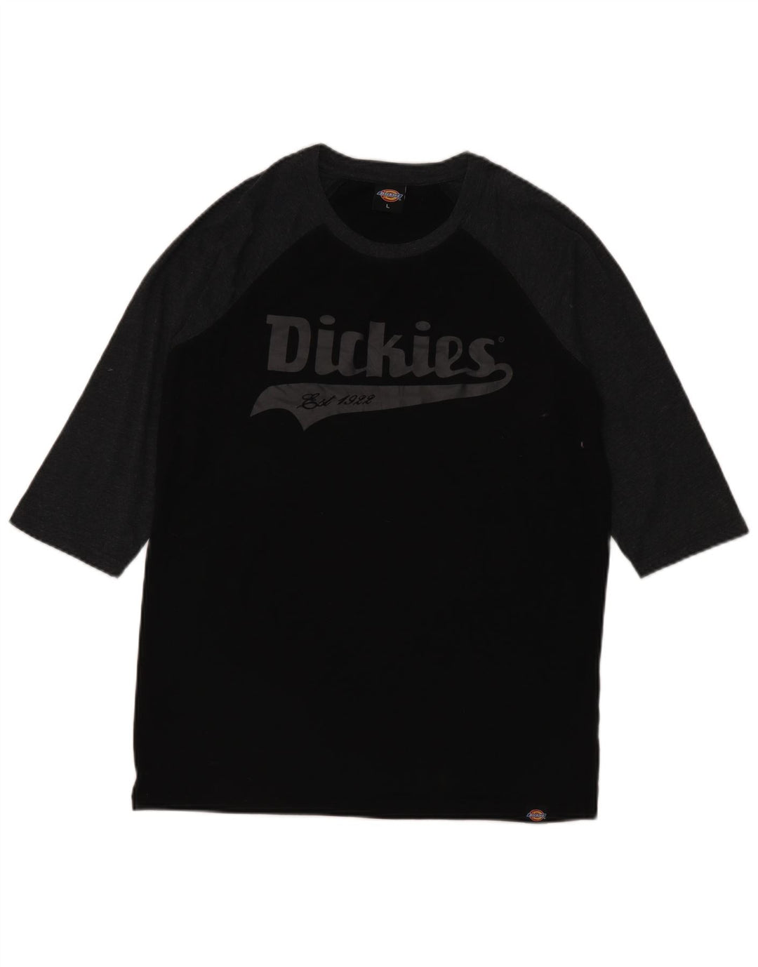 Мужской топ Dickies с рисунком, рукав 3/4, большой черный, хлопок с цветными блоками