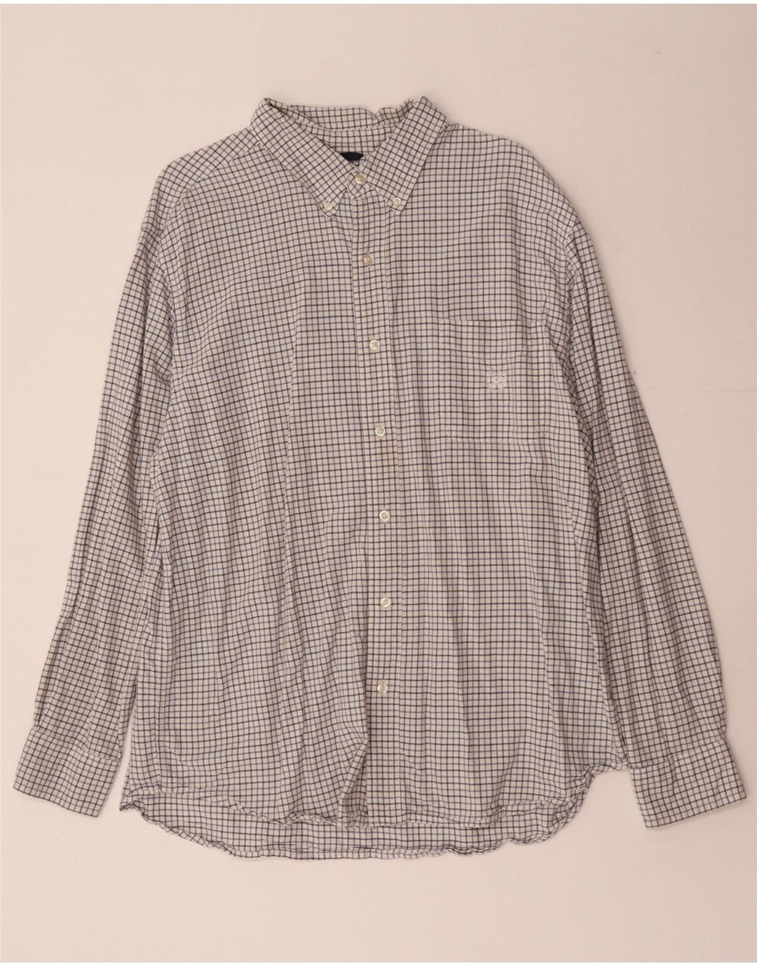 Мужская рубашка Chaps XL в белую клетку из хлопка