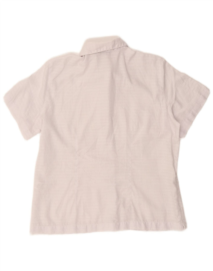 Женская блузка-рубашка с коротким рукавом Rohan UK 14, средний белый полиэстер в клетку